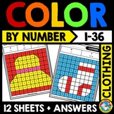 MATH MYSTERY PICTURE COLOR BY NUMBER ACTIVITY CLOTHING COL