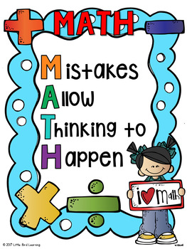 MATH - Mistakes Allow Thinking to Happen Poster FREEBIE by Little Bird ...