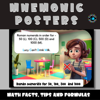 Preview of MATH Mnemonic posters formulas and facts 