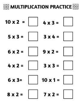 Preview of MATH - Multiplication Practice Worksheet #2
