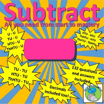Preview of MATH NUMBER Subtraction - a layered approach (including decimals to thousands)