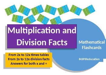 Preview of MATH NUMBER Times Tables, Multiplication and Division Flashcards