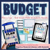 Budgeting Worksheets Activity Project Money Financial Lite