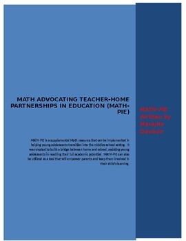 Preview of MATH-PIE (Math Advocating Teacher-Home Partnerships in Education)