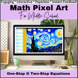 MATH PIXEL ART One-Step &  Two-Step Equations 6th  7th  8t