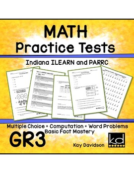 Preview of MATH Practice Tests for Third Grade Indiana ILEARN