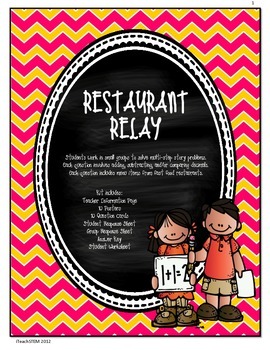 Preview of MATH Problem Solving with Decimal Numbers - Restaurant Relay