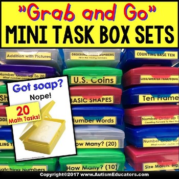 Preview of MATH SKILLS Mini Task Boxes for Assessment and Instruction for Special Education
