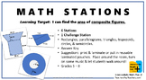 Preview of MATH STATIONS Area of Composite Figures