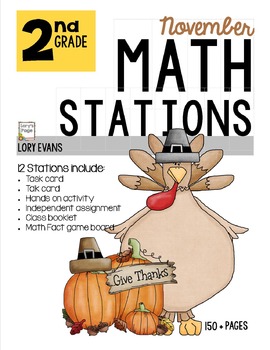 Preview of MATH STATIONS - Common Core - Grade 2 NOVEMBER