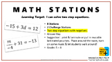 MATH STATIONS Two Step Equations