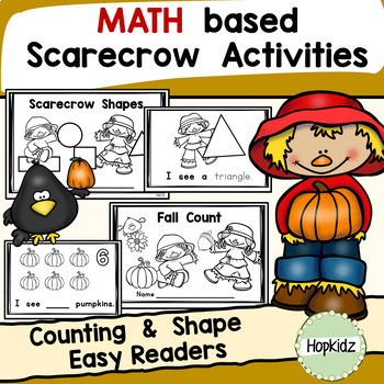 Preview of MATH Scarecrow Activities, Fall Numbers and Shapes, Easy Readers, Tracing, Games