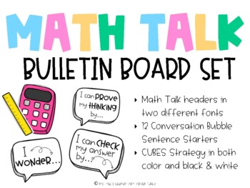 Preview of MATH TALK Bulletin Board Set