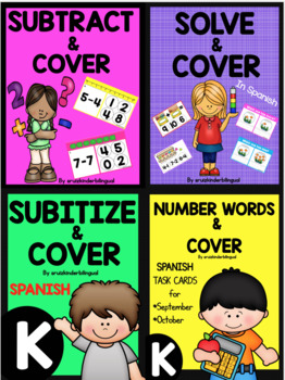 Preview of MATH TASK CARDS- BUNDLE -in Spanish-