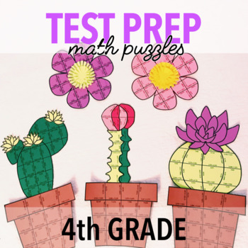 Preview of MATH TEST PREP FOURTH GRADE - SUCCULENTS
