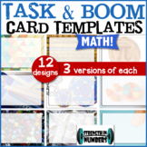 MATH Task & BOOM Card Template Pack 12 designs Distance Learning