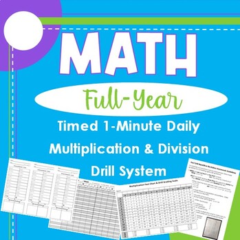 Preview of MATH Timed 1-Minute FULL-YEAR Daily MULTIPLICATION & DIVISION Drill System