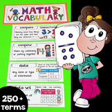 MATH Vocabulary Word Wall Cards Definitions & Pictures 1st