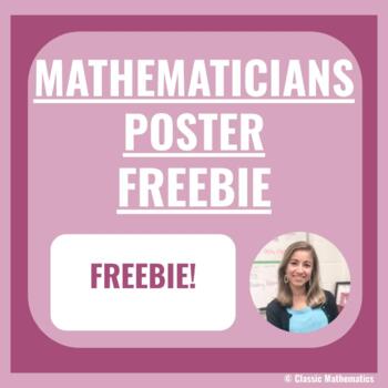Preview of MATHEMATICIANS POSTER FREEBIE!