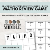 MATHO Review Game (Fractions, Decimals, Percents, Rates, &