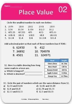 maths place value worksheets answers by plus learning tuition tpt