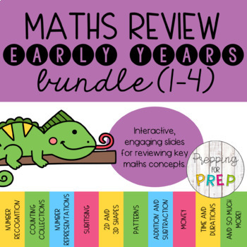 Preview of MATHS DAILY/ WEEKLY REVIEW SETS 1-4 BUNDLE- EARLY YEARS (PREP- GRADE 2)