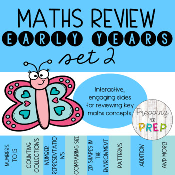 Preview of MATHS DAILY/ WEEKLY REVIEW SET 2 (INTERACTIVE)- EARLY YEARS (PREP- GRADE 1)