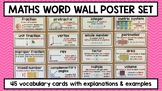 MATHS WORD WALL POSTER SET FOR UPPER PRIMARY
