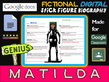 Preview of MATILDA - Fictional Digital Stick Figure Research Activity (GOOGLE DOCS)