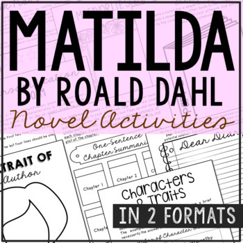 Preview of MATILDA Novel Study Unit Activities | Book Report Project