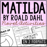 MATILDA Novel Study Unit Activities | Book Report Project