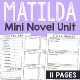 MATILDA Novel Unit Study | Book Report Project | Activity 