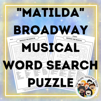 Preview of "Matilda" Broadway Musical Word Search Puzzle