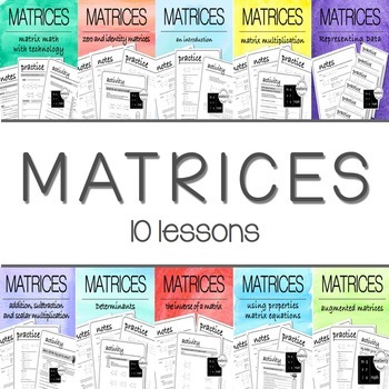 Preview of MATRICES - 10 lesson BUNDLE