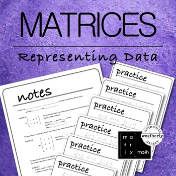 Preview of MATRICES - Real World Applications