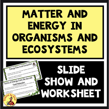 Preview of MATTER AND ENERGY IN ORGANISMS AND ECOSYSTEMS Powerpoint and Worksheets