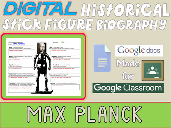 Preview of MAX PLANCK Digital Historical Stick Figure Biography (MINI BIOS)