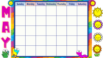 Preview of MAY - Blank Calendar PNG, Background Image, Digital, Virtual Learning
