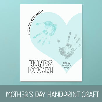 Preview of MAY HOMESCHOOL CRAFTS, MOTHERS DAY HANDPRINT ART, TAKE HOME CARD FOR MOM