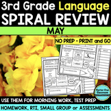 MAY MORNING WORK 3rd Grade Language Spiral Review Workshee