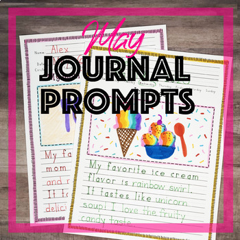 Preview of MAY Monthly Journal Prompts - Journal Pages - Journal Writing - journal entry