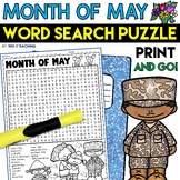May Word Search Puzzle Spring Early Finishers Word Search 