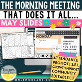 MAY Paperless Morning Meeting Classroom Slides SEL Activities 