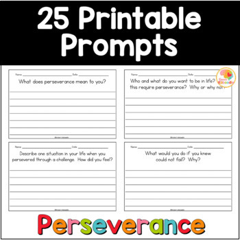 MAY Social-Emotional Learning Daily Writing Prompts: Perseverance