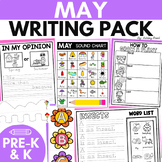 MAY Spring Writing Center Activities for Preschool Pre-K a