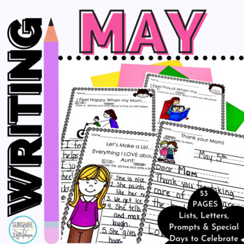 Preview of MAY Spring Writing Prompts for First and Second Grade