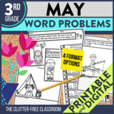 MAY WORD PROBLEMS Math 3rd Grade Third Activities Workshee