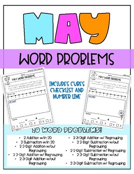 Preview of MAY Word Problems (w/ C.U.B.E.S checklist)