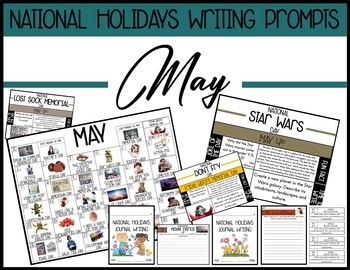 Preview of MAY Writing Prompts | Morning Meeting | National Holidays | Daily Writing