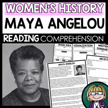 MAYA ANGELOU Reading Comprehension - Women's History Month - No prep